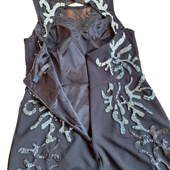 Sue Wong Nocturne Sequin Cocktail Dress NWOT Black Lined sz 10 Special Occasion - Picture 8 of 16